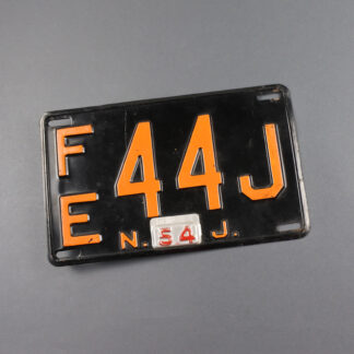 USA License Plate New Jersey 1954.