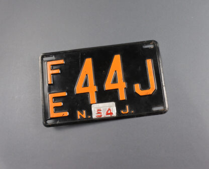USA License Plate New Jersey 1954.